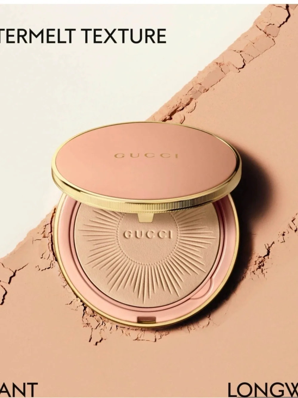 NIB Gucci Matte Powder Compact – Nude Pink Finish full size